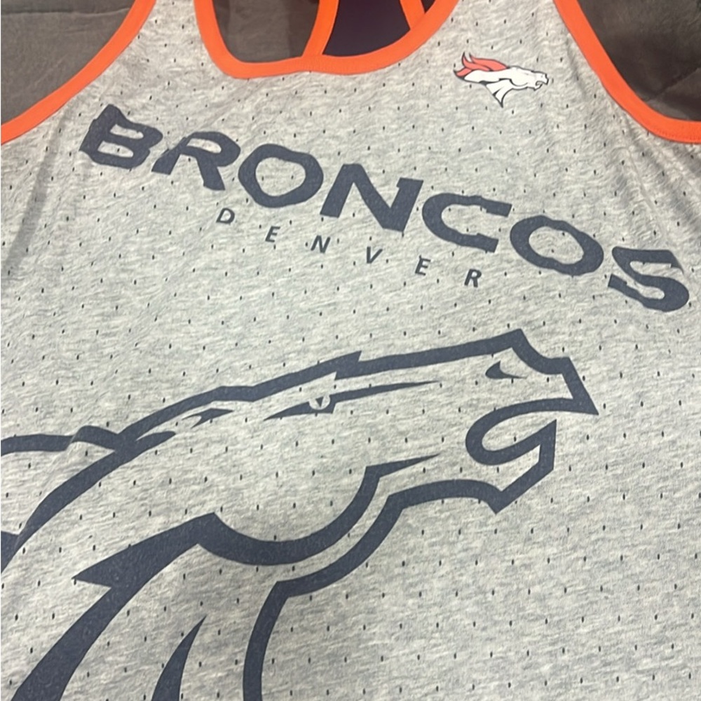 Nike Grey Tank Top with Orange Trim and Navy Accents